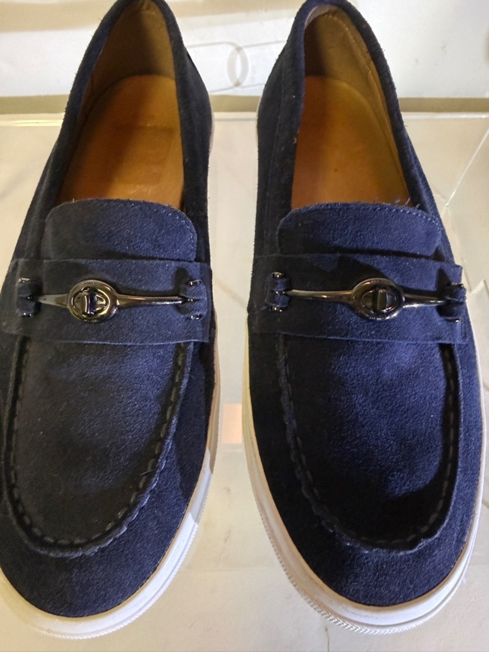 COACH Corey Navy Blue Suede Turnlock Loafer Sneakers Shoes AD0974 Women's 10 B - Picture 10 of 12